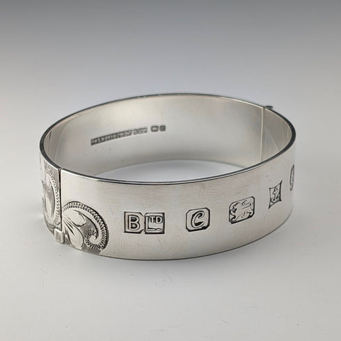 1977年 英国ヴィンテージ ジュビリー 純銀製 ブレスレット 44g Bracelon Ltd