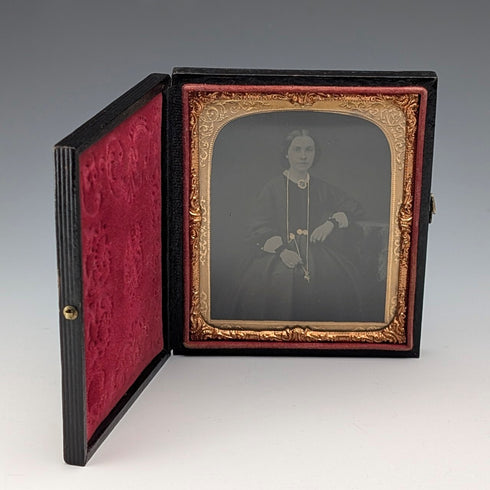 英国アンティーク レザー張りケース入り アンブロタイプ