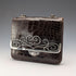1905 British antique sterling silver mounted brown leather handbag style wallet by Ludwig Krumm
