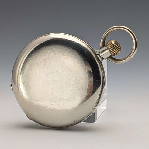 Antique Omega pocket watch from around 1920, diameter 53mm, railroad watch, alloy case, in good working order
