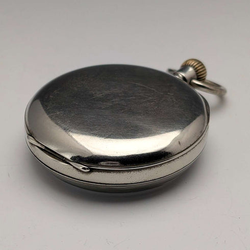 Antique Omega pocket watch from around 1920, diameter 53mm, railroad watch, alloy case, in good working order