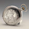 Circa 1910 Antique Longines Pocket Watch with Art Nouveau Decoration, Silver Side Hunter Case, in Good Working Condition