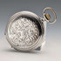 Circa 1910 Antique Longines Pocket Watch with Art Nouveau Decoration, Silver Side Hunter Case, in Good Working Condition