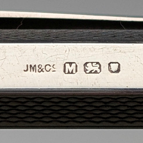 1947 British Vintage Sterling Silver Hexagonal Push-Pull Mechanical Pencil Johnson Matthey