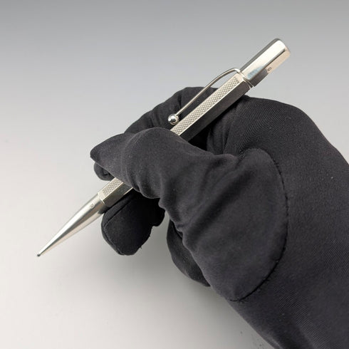 1947 British Vintage Sterling Silver Hexagonal Push-Pull Mechanical Pencil Johnson Matthey