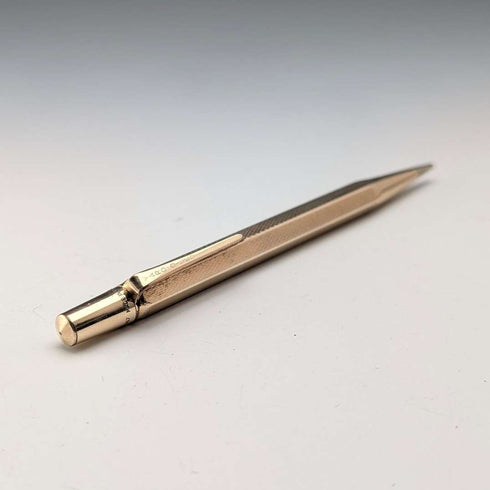 British Vintage Yard O Red Rolled Gold Hexagon Propelled Pencil in Case