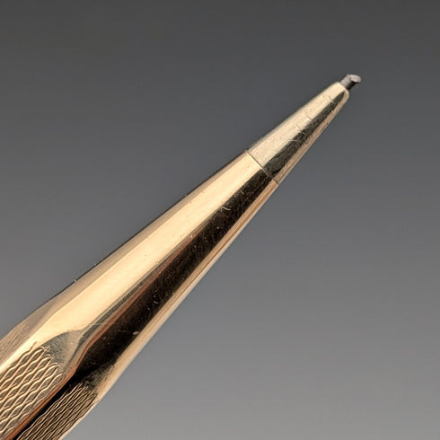 British Vintage Yard O Red Rolled Gold Hexagon Propelled Pencil in Case