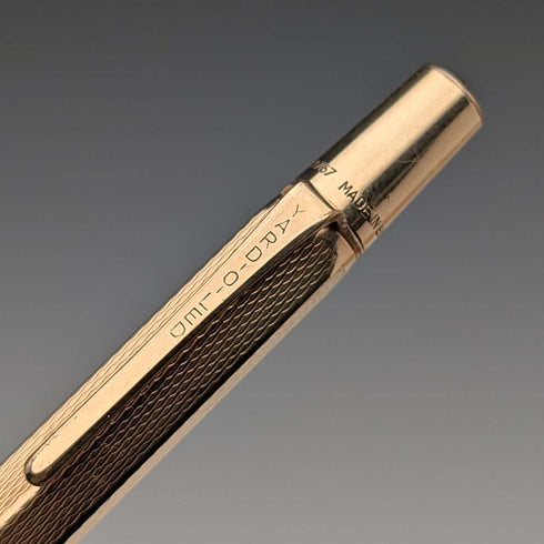 British Vintage Yard O Red Rolled Gold Hexagon Propelled Pencil in Case