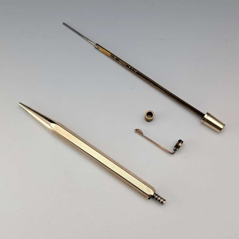 British Vintage Yard O Red Rolled Gold Hexagon Propelled Pencil in Case