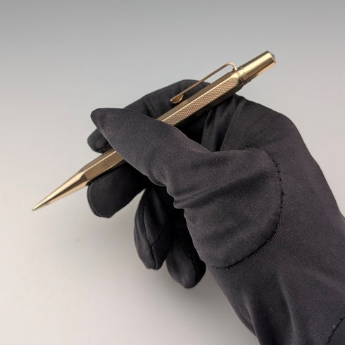 British Vintage Yard O Red Rolled Gold Hexagon Propelled Pencil in Case