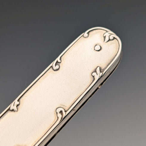 1898 British antique sterling silver handle and blade penknife in case James Deakin & Sons