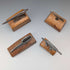 4 vintage Fender mascots with wooden stands