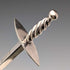 Antique British silver plate sword-shaped meat skewers pair by William Hutton & Sons