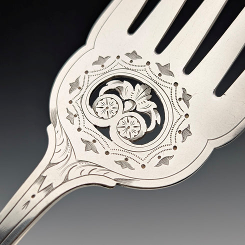 英国アンティーク シルバープレート製 フィッシュサーバーセット ケース入