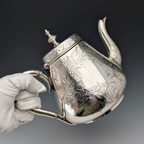 Late 19th Century British Antique Silver Plate Teapot Mappin Brothers