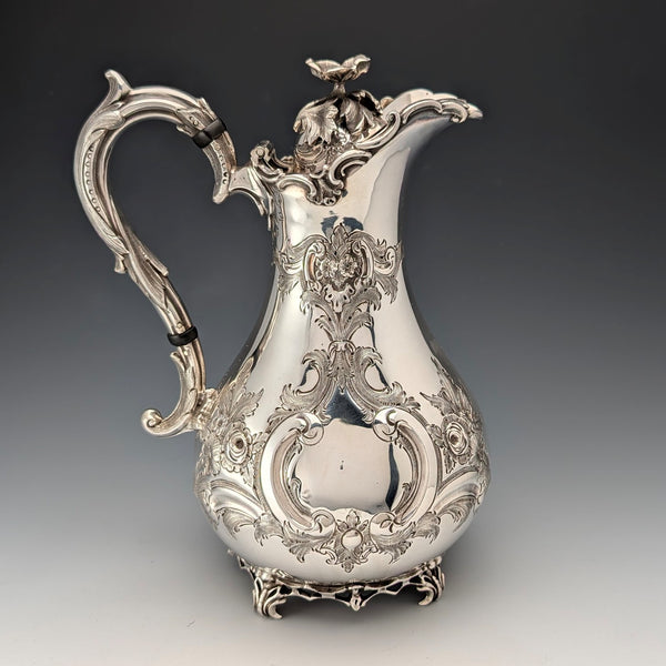 維多利亞早期英國古董銀盤水壺 Martin & Hall