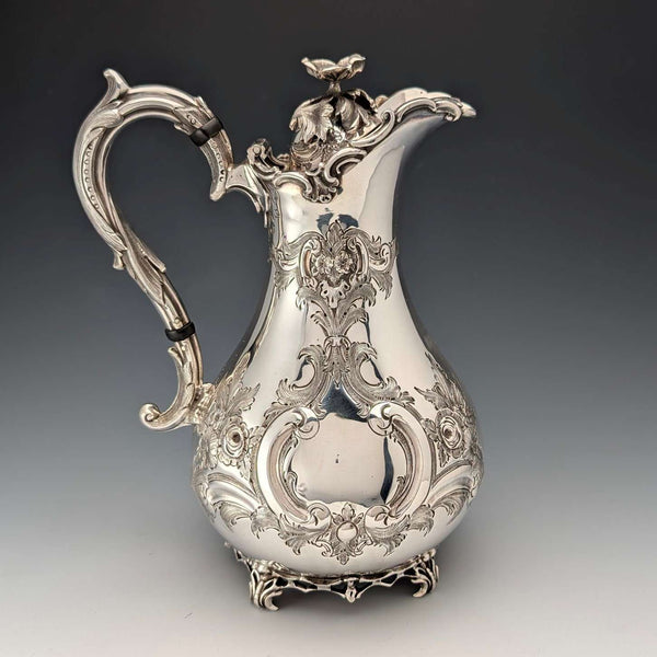 Early Victorian British antique silver plate water jug Martin & Hall