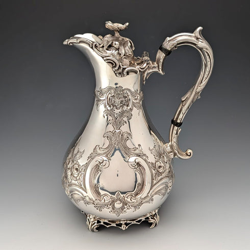 維多利亞早期英國古董銀盤水壺 Martin & Hall