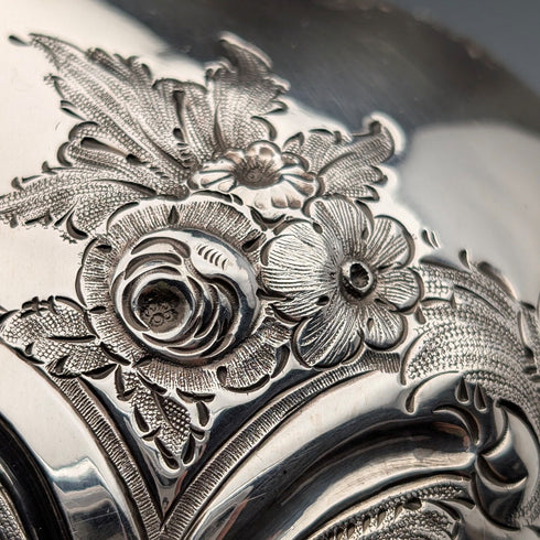 維多利亞早期英國古董銀盤水壺 Martin & Hall