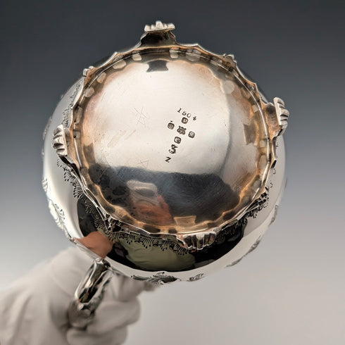 維多利亞早期英國古董銀盤水壺 Martin & Hall