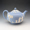 英国ヴィンテージ ウェッジウッド ティーポットジャスパーウェア ペールブルー