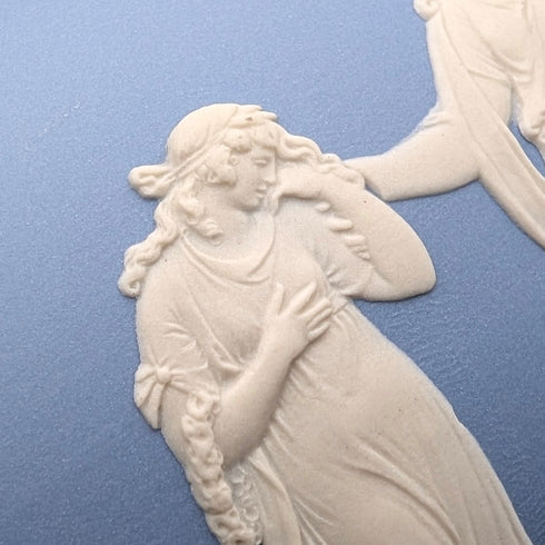 英国ヴィンテージ ウェッジウッド ティーポットジャスパーウェア ペールブルー