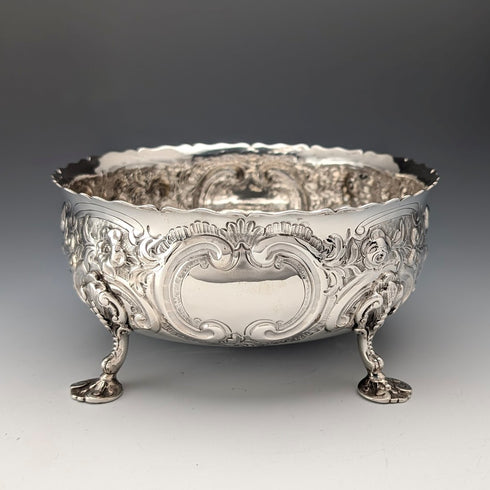 1873年 英国アンティーク 純銀製 脚付きボウル 236g Daniel&Charles Houle