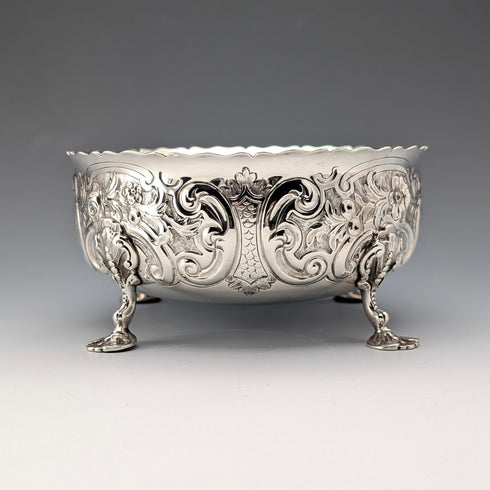 1873年 英国アンティーク 純銀製 脚付きボウル 236g Daniel&Charles Houle