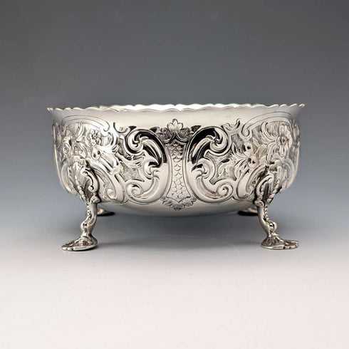 1873 British antique sterling silver footed bowl 236g Daniel & Charles Houle