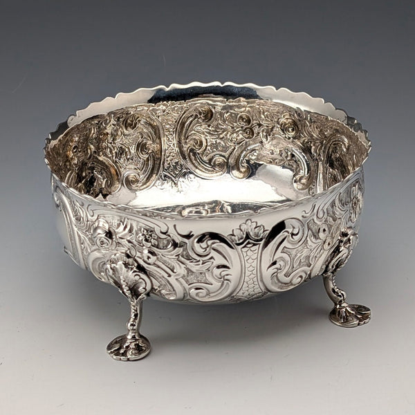 1873 British antique sterling silver footed bowl 236g Daniel & Charles Houle