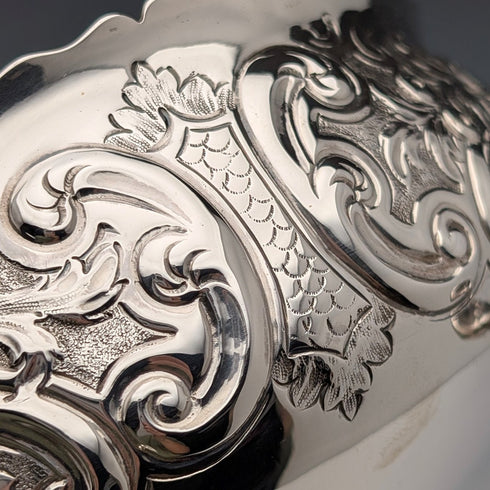 1873年 英国アンティーク 純銀製 脚付きボウル 236g Daniel&Charles Houle