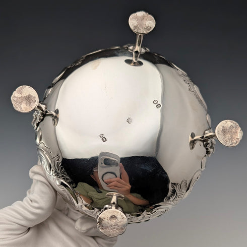 1873年 英国アンティーク 純銀製 脚付きボウル 236g Daniel&Charles Houle