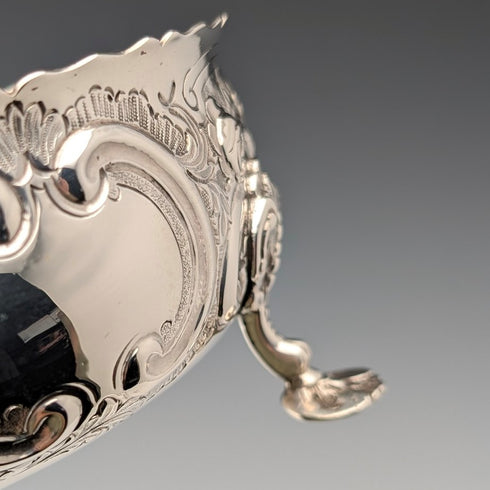 1873年 英国アンティーク 純銀製 脚付きボウル 236g Daniel&Charles Houle