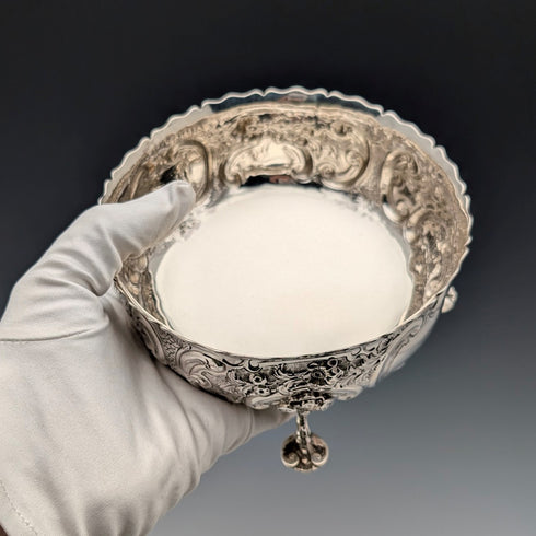 1873年 英国アンティーク 純銀製 脚付きボウル 236g Daniel&Charles Houle
