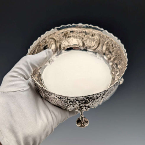 1873 British antique sterling silver footed bowl 236g Daniel & Charles Houle