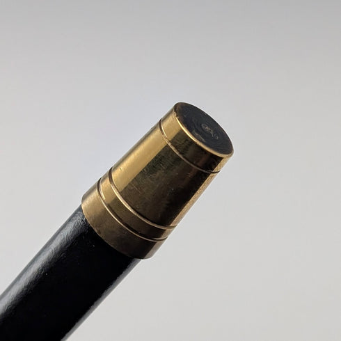 1920年 英国アンティーク ブラックシャフト ホーン曲がりハンドル 純銀装飾 ステッキ 杖 88cm