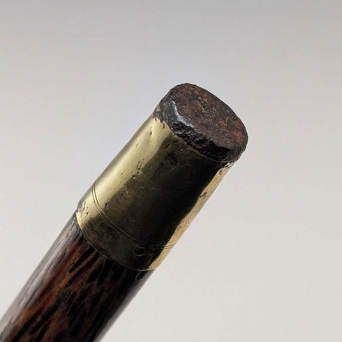Antique brown and black shaft rondelle handle walking stick 83cm