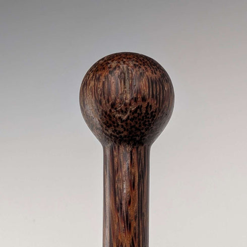 Antique brown and black shaft rondelle handle walking stick 83cm