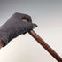 Antique brown and black shaft rondelle handle walking stick 83cm