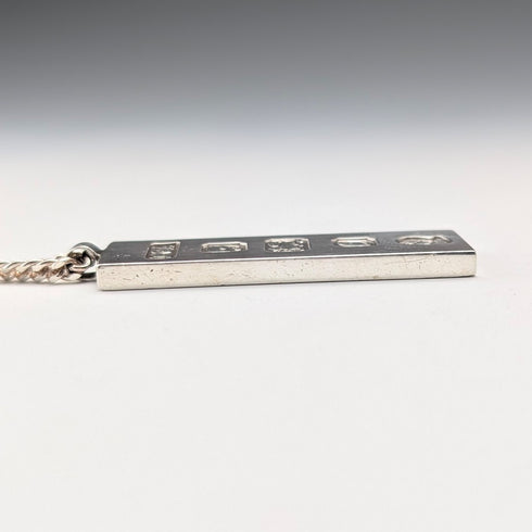 1977年 英国 純銀製 ジュビリーインゴットペンダント計28.1g 純銀ネックレス付 BGA