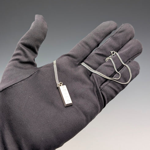 2000年 英国 純銀製 インゴットペンダント計10.3g 純銀ネックレス付 RC