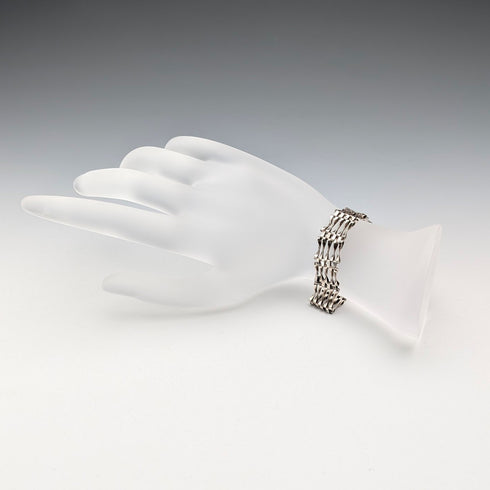 1970年 英国ヴィンテージ 純銀製 バーゲートスタイル ブレスレット 9g