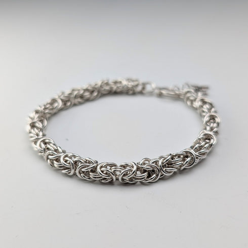 Vintage sterling silver Byzantine chain bracelet 21g