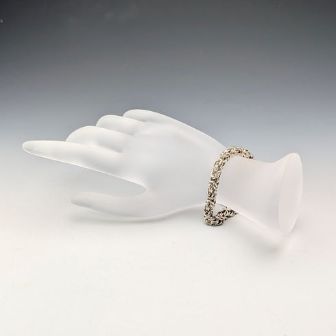 Vintage sterling silver Byzantine chain bracelet 21g