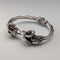 Vintage Sterling Silver Ram's Head Hinged Bangle Bracelet 42g