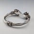 Vintage Sterling Silver Ram's Head Hinged Bangle Bracelet 42g