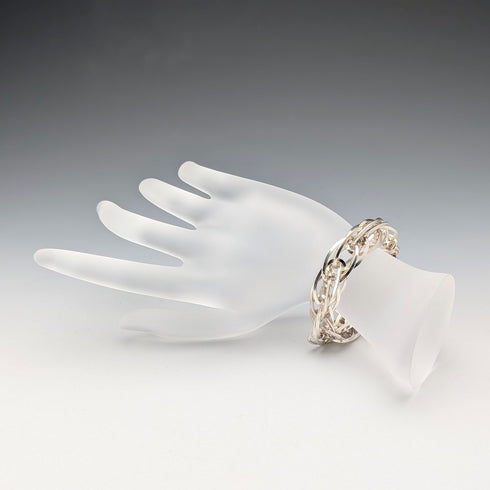 ヴィンテージ 純銀製 極太ウィーブチェーン ブレスレット 31g