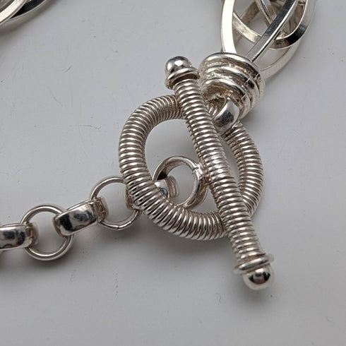 ヴィンテージ 純銀製 極太ウィーブチェーン ブレスレット 31g