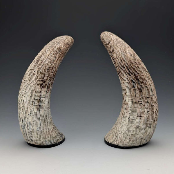 Vintage Horn Scale Decoration Object Pair Figurine