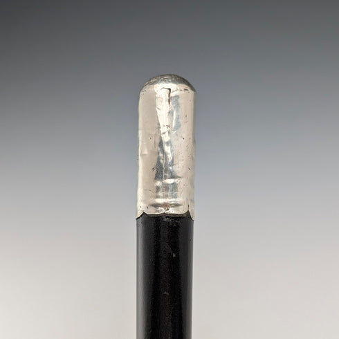 1900年頃 英国アンティーク ブラックシャフト 純銀製ロンデルハンドル ステッキ 90cm